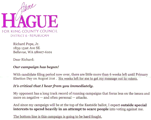 out a fundraising letter